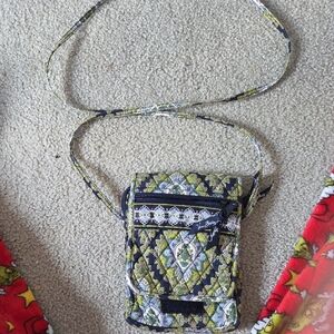 Vera Bradley Quilted Crossbody in Navy, Lime & White Floral Print